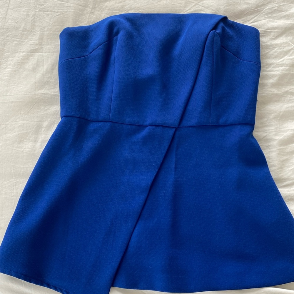 BCBGeneration Blue strapless top